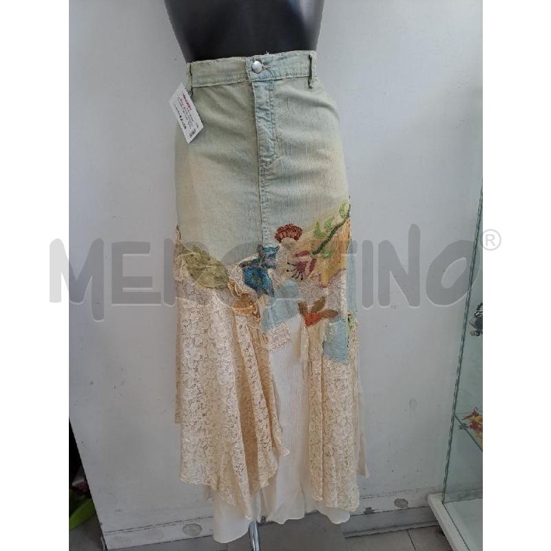 GONNA JEANS MARILÙ LAV VERDE PIZZO BEIGE FIORI SETA  | Mercatino dell'Usato Catanzaro 1