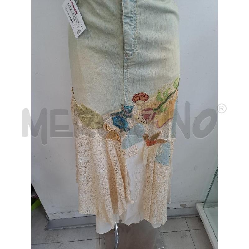 GONNA JEANS MARILÙ LAV VERDE PIZZO BEIGE FIORI SETA  | Mercatino dell'Usato Catanzaro 2
