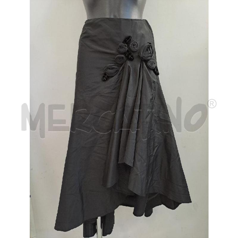 GONNA LUISA SPAGNOLI SETA NERO FIORI LATERALI  | Mercatino dell'Usato Catanzaro 1