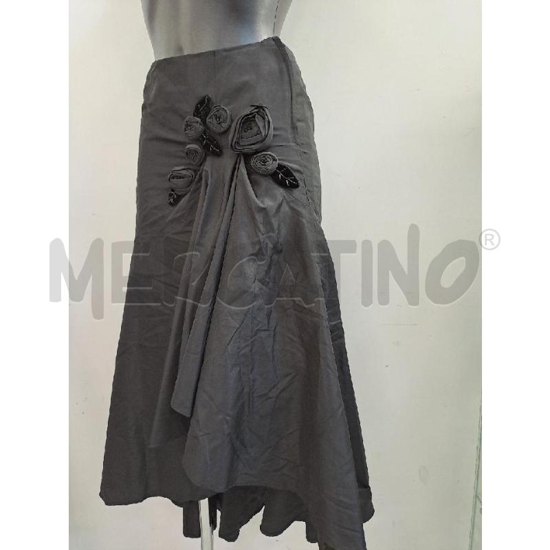 GONNA LUISA SPAGNOLI SETA NERO FIORI LATERALI  | Mercatino dell'Usato Catanzaro 3