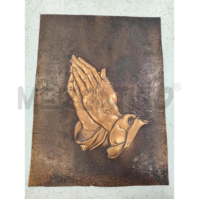 LAMINA IN OTTONE DISEGNO MANI IN RILIEVO | Mercatino dell'Usato Catanzaro 1