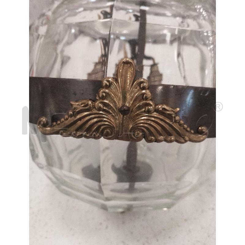 LAMPADARIO A SOSPENSIONE VINTAGE RAME OTTONE FASCIA 2 LUCI | Mercatino dell'Usato Catanzaro 3