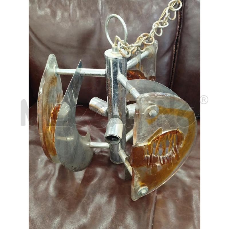 LAMPADARIO MURANO MEZZEGA VETRO MARRONE | Mercatino dell'Usato Catanzaro 1