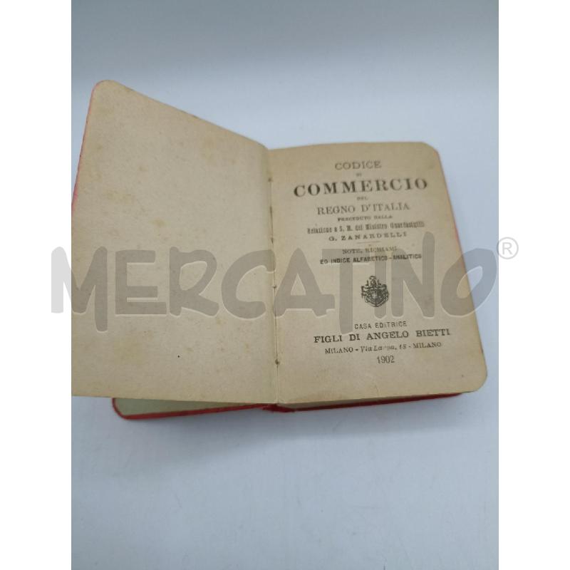 LIBRO CODICE DI COMMERCIO 1902 | Mercatino dell'Usato Catanzaro 3