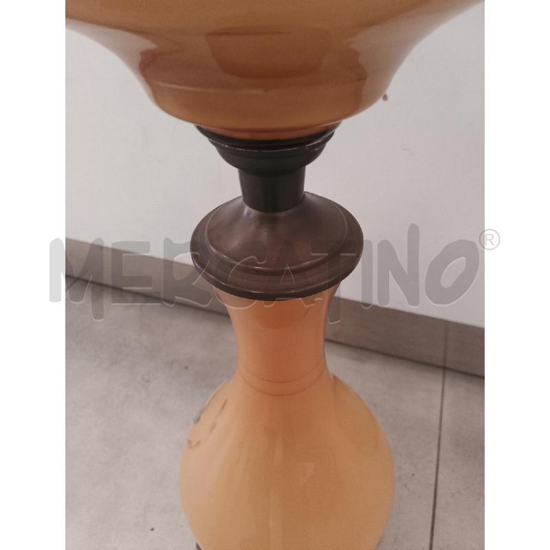 LUME VETRO CON BASE OTTONE DIPINTO PAESAGGIO | Mercatino dell'Usato Catanzaro 5