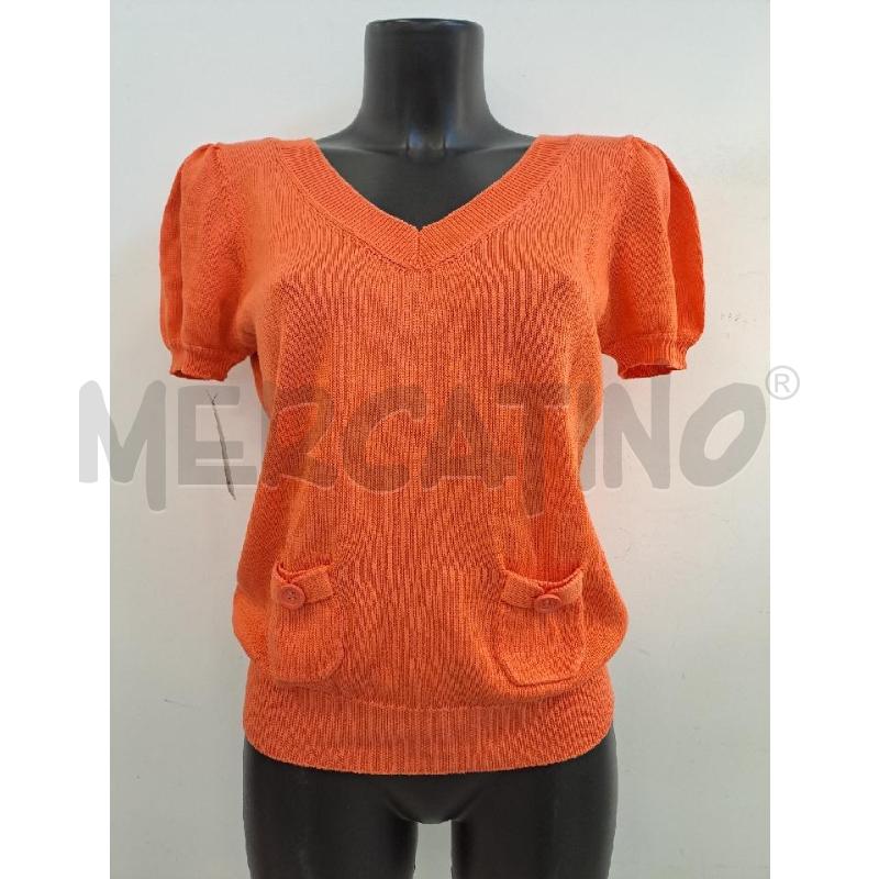 MAGLIA DONNA LUISA SPAGNOLI ARANCIONE SCOLO V RITRO BOTTONI | Mercatino dell'Usato Catanzaro 1