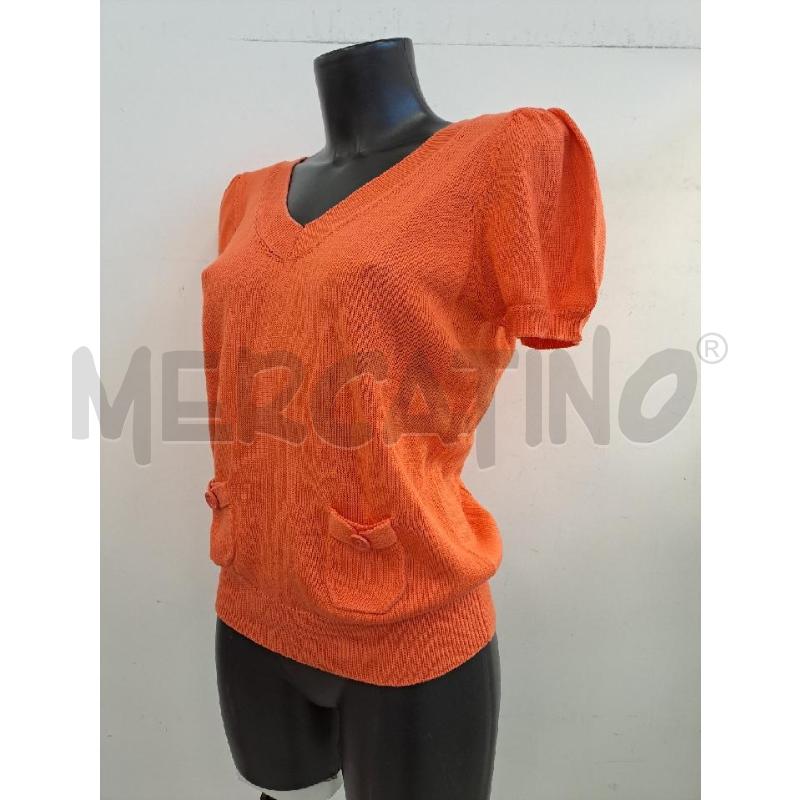 MAGLIA DONNA LUISA SPAGNOLI ARANCIONE SCOLO V RITRO BOTTONI | Mercatino dell'Usato Catanzaro 2