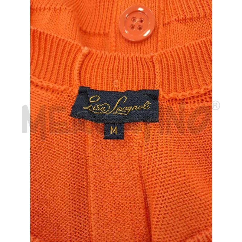MAGLIA DONNA LUISA SPAGNOLI ARANCIONE SCOLO V RITRO BOTTONI | Mercatino dell'Usato Catanzaro 4