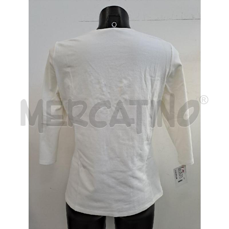 MAGLIA DONNA LUISA SPAGNOLI BIANCA PERLINE SCOLLO V  | Mercatino dell'Usato Catanzaro 3
