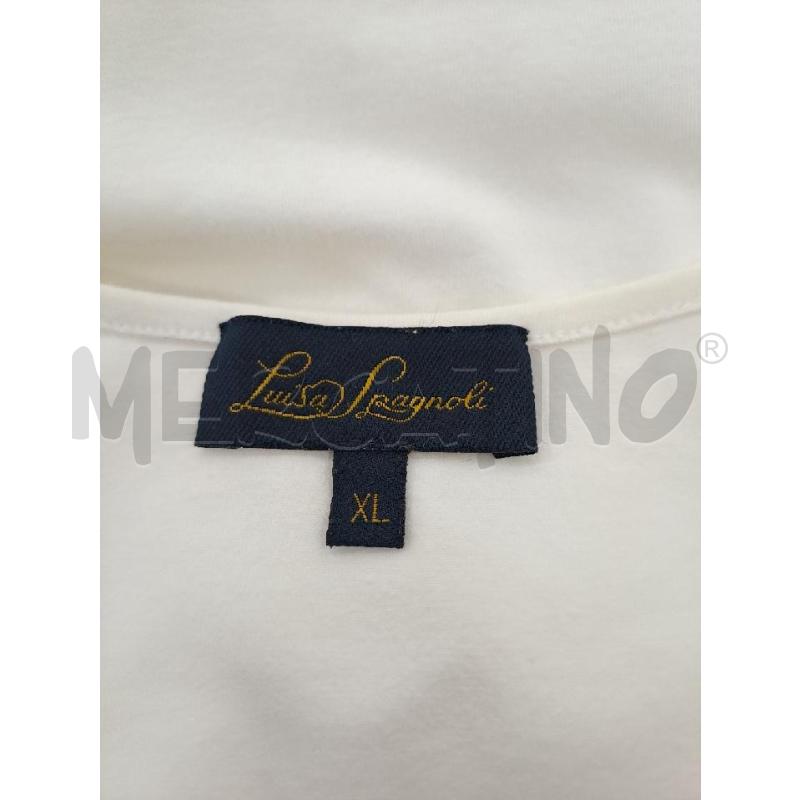 MAGLIA DONNA LUISA SPAGNOLI BIANCA PERLINE SCOLLO V  | Mercatino dell'Usato Catanzaro 4