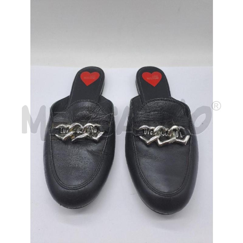 MOCASSINI DONNA MULES LOVE MOSCHINO NERO CATENA | Mercatino dell'Usato Catanzaro 1