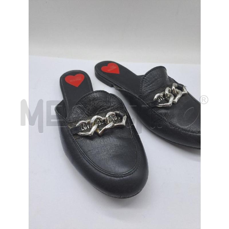 MOCASSINI DONNA MULES LOVE MOSCHINO NERO CATENA | Mercatino dell'Usato Catanzaro 3