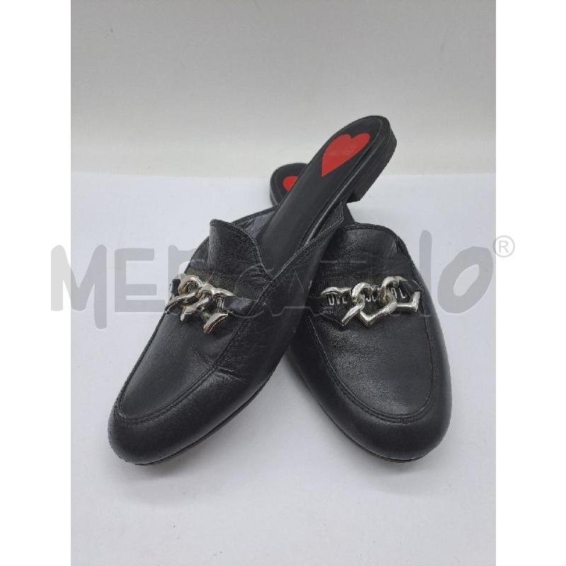 MOCASSINI DONNA MULES LOVE MOSCHINO NERO CATENA | Mercatino dell'Usato Catanzaro 4