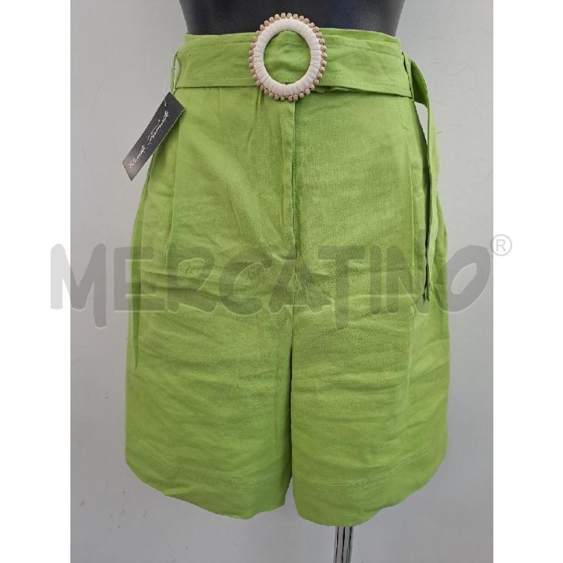 PANTALONCINO DONNA VERDE LINO CINTURA DETTAGLIO CORDA | Mercatino dell'Usato Catanzaro 1