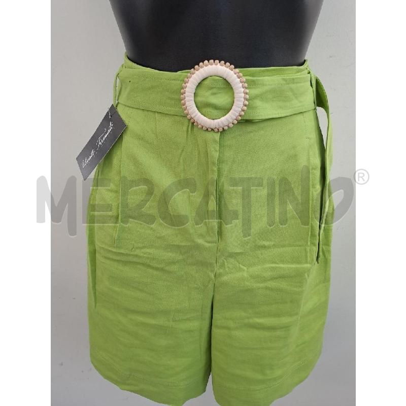PANTALONCINO DONNA VERDE LINO CINTURA DETTAGLIO CORDA | Mercatino dell'Usato Catanzaro 2