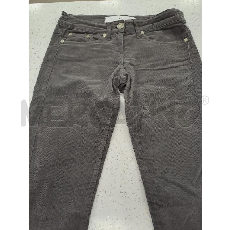 PANTALONE DONNA ELISABETTA FRANCHI VELLUTO GRIGIO  | Mercatino dell'Usato Catanzaro 1