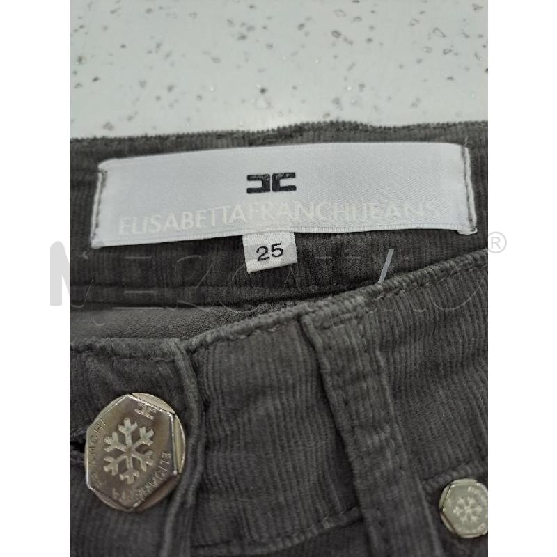 PANTALONE DONNA ELISABETTA FRANCHI VELLUTO GRIGIO  | Mercatino dell'Usato Catanzaro 4