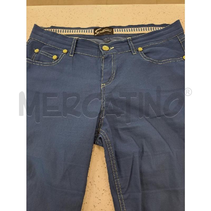 PANTALONE DONNA GATTINONI BLU BOTTONI VERDI CHIARO  | Mercatino dell'Usato Catanzaro 1