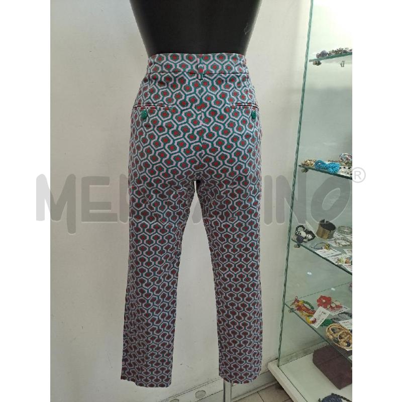 PANTALONE DONNA INTREND VERDE ACQUA DISEGNO ROSSO ROSA  | Mercatino dell'Usato Catanzaro 3