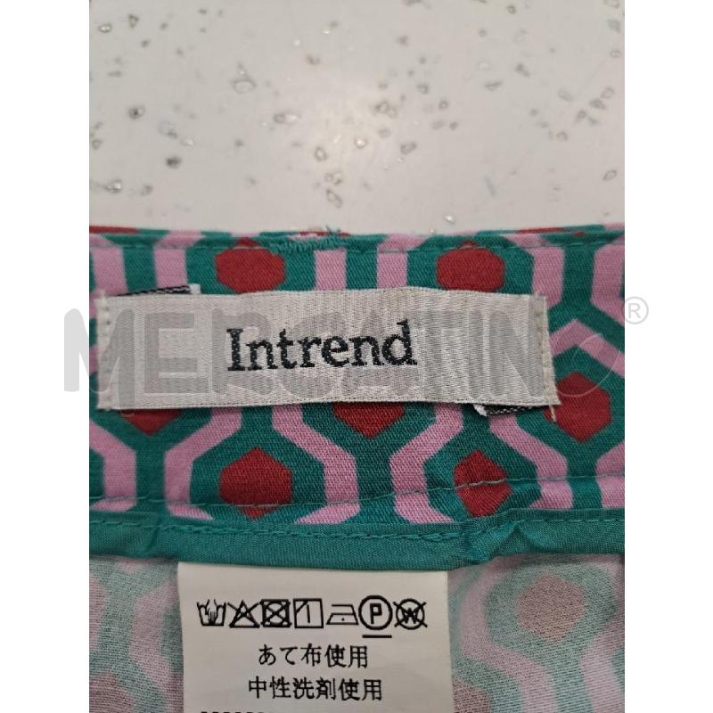 PANTALONE DONNA INTREND VERDE ACQUA DISEGNO ROSSO ROSA  | Mercatino dell'Usato Catanzaro 4