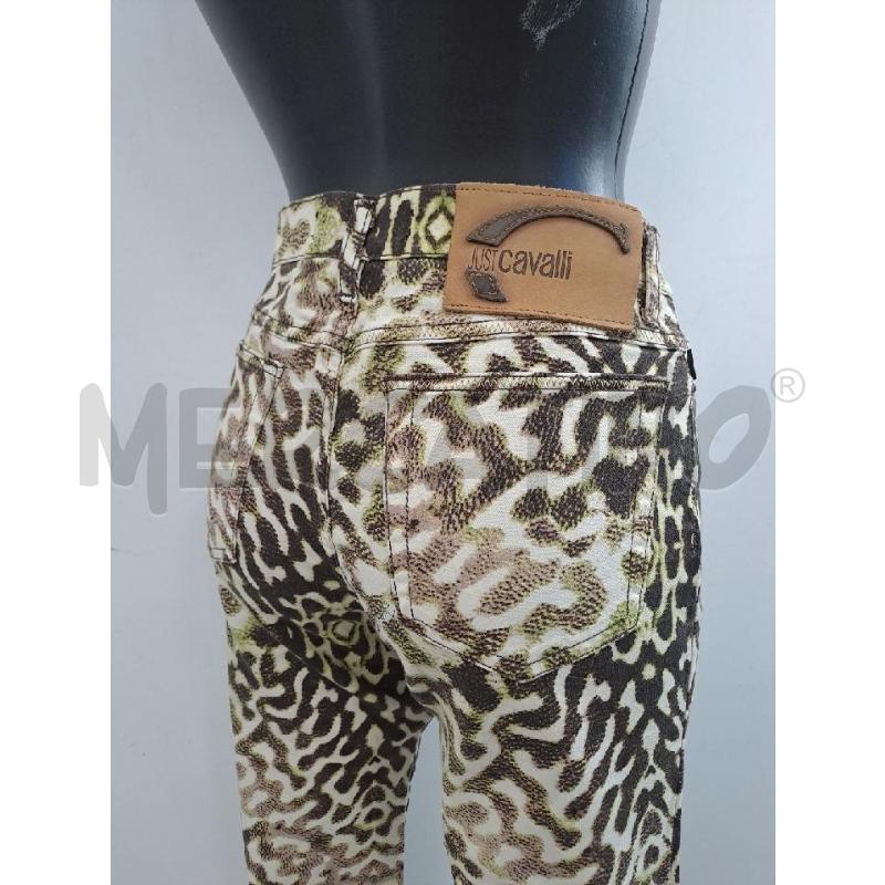 PANTALONE DONNA JUST CAVALLI BEIGE STAMPA MARRONE ZAMPA | Mercatino dell'Usato Catanzaro 3