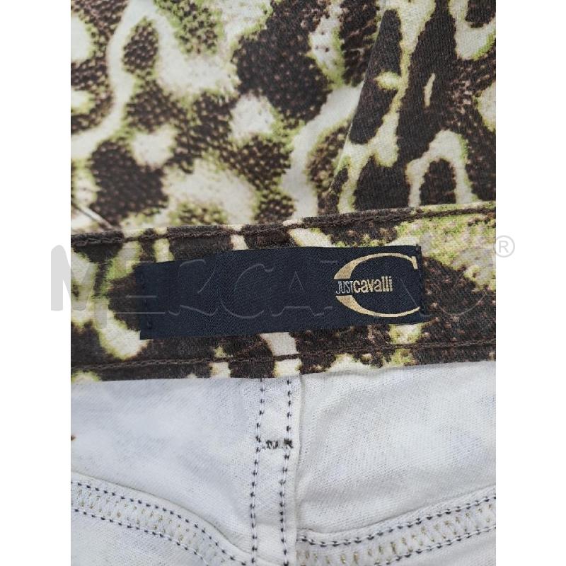 PANTALONE DONNA JUST CAVALLI BEIGE STAMPA MARRONE ZAMPA | Mercatino dell'Usato Catanzaro 4