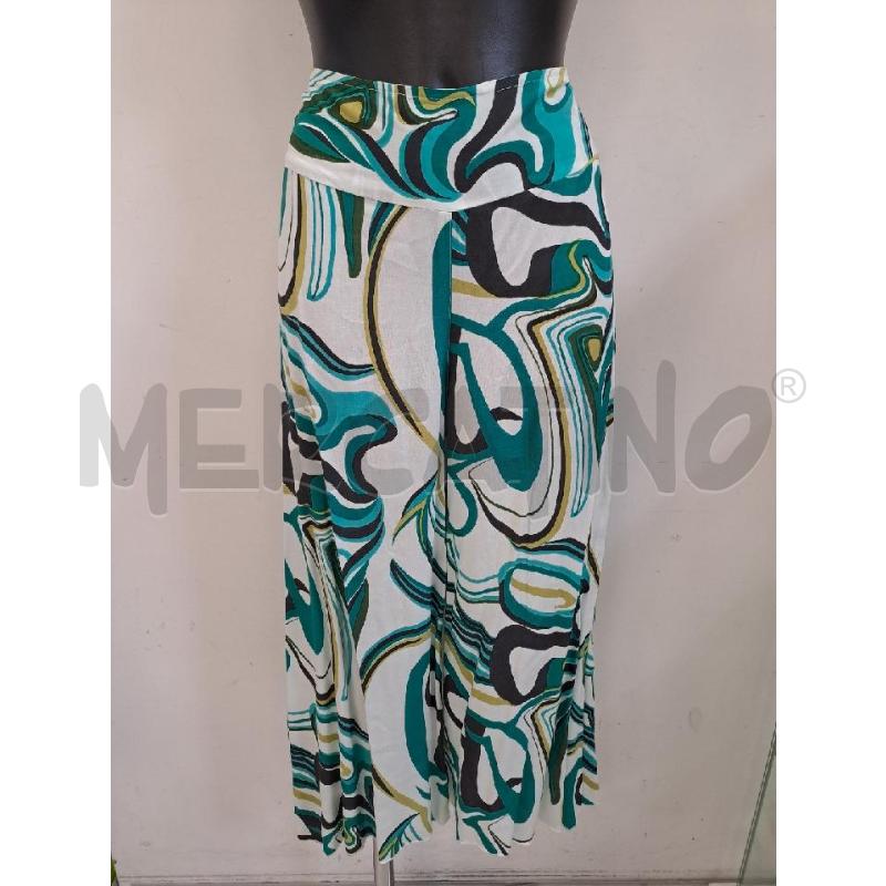 PANTALONE DONNA KORAKORUM BIANCO DISEGNI VERDI | Mercatino dell'Usato Catanzaro 1