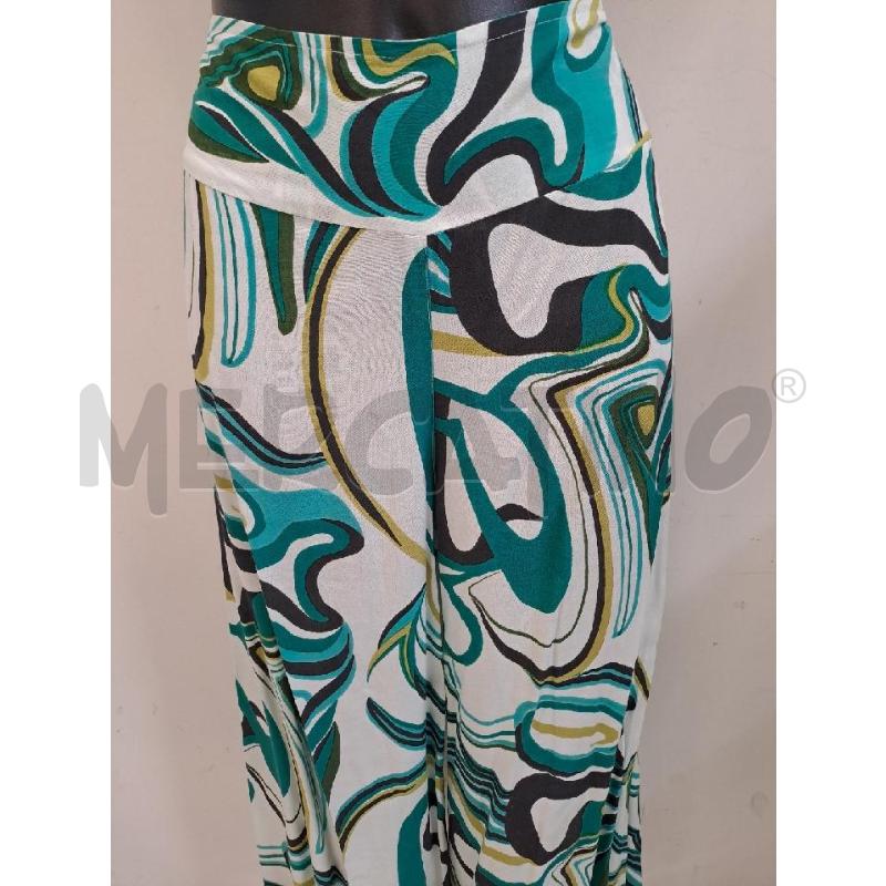 PANTALONE DONNA KORAKORUM BIANCO DISEGNI VERDI | Mercatino dell'Usato Catanzaro 2