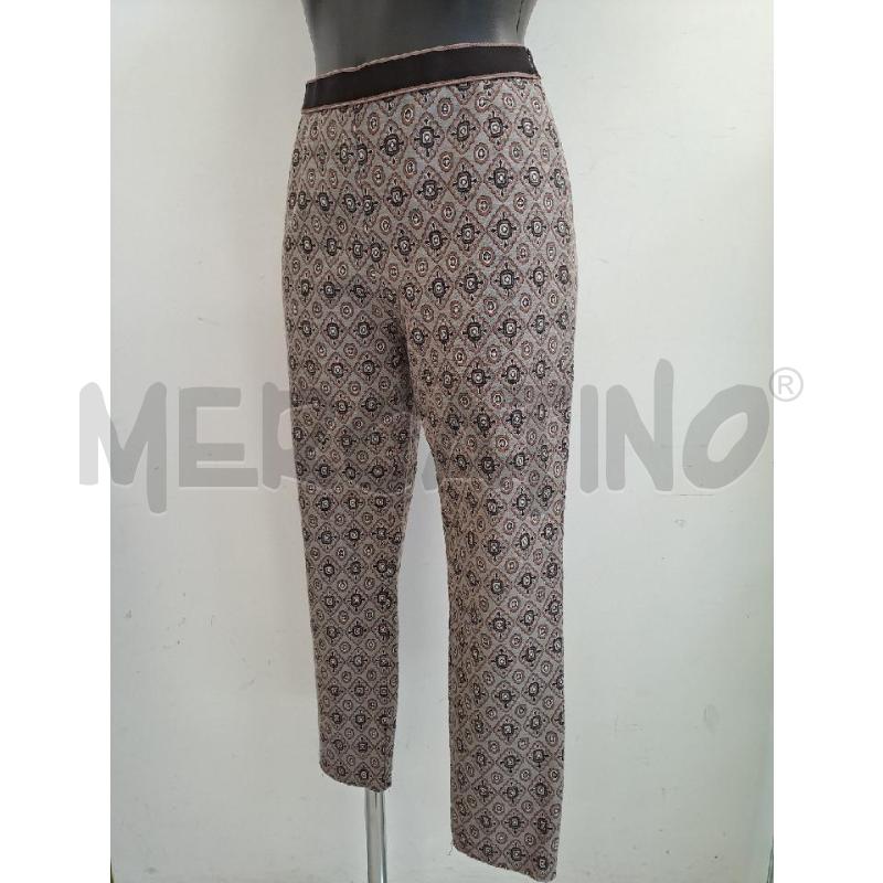 PANTALONE DONNA MALIPARMI GRIIGO ROMBI MARRONI MISTO COTONE | Mercatino dell'Usato Catanzaro 2