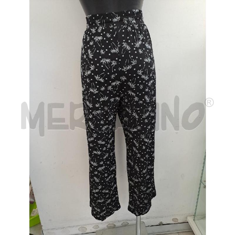 PANTALONE DONNA MARELLA NERO DISEGNO PALME GRIGIO ELASTICO   | Mercatino dell'Usato Catanzaro 3