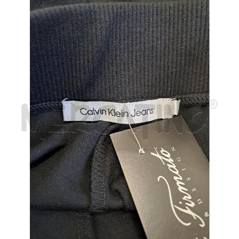 PANTALONE DONNA TUTA CALVIN KLEIN NERO LOGO BAINCO  | Mercatino dell'Usato Catanzaro 4