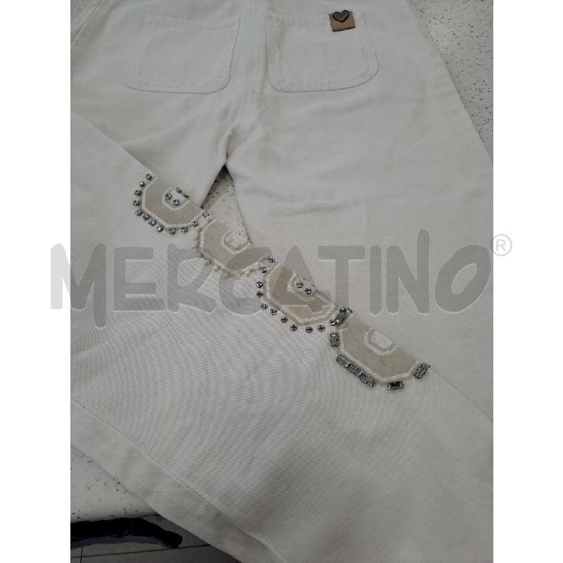 PANTALONE DONNA TWINSET BIANCO PERLINE E STRASS LATERALE GAMBA  | Mercatino dell'Usato Catanzaro 3