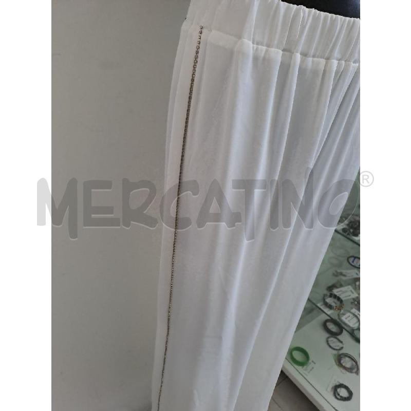 PANTALONE DONNA TWIN SET BIANCO VELATO BORDO STRASS | Mercatino dell'Usato Catanzaro 2