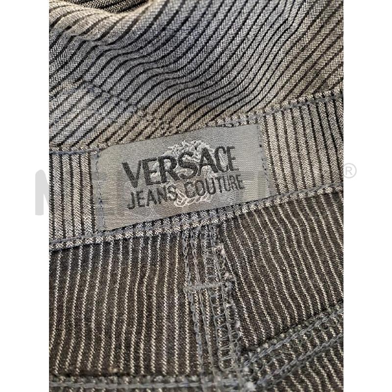 PANTALONE DONNA VERSACE JEANS COUTURE GRIGIO RIGHE NERO | Mercatino dell'Usato Catanzaro 5