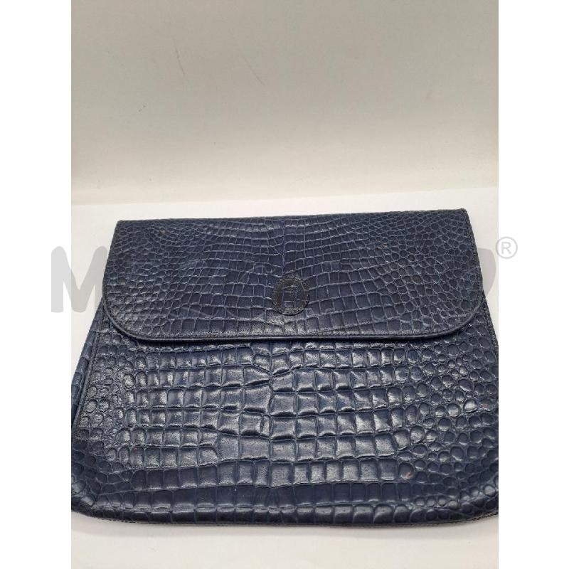POCHETTE TRUSSARDI COCCO BLU BUSTA | Mercatino dell'Usato Catanzaro 1