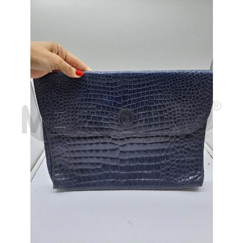 POCHETTE TRUSSARDI COCCO BLU BUSTA | Mercatino dell'Usato Catanzaro 2