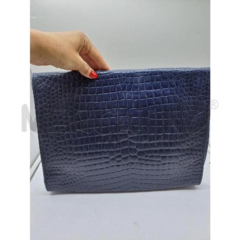 POCHETTE TRUSSARDI COCCO BLU BUSTA | Mercatino dell'Usato Catanzaro 3
