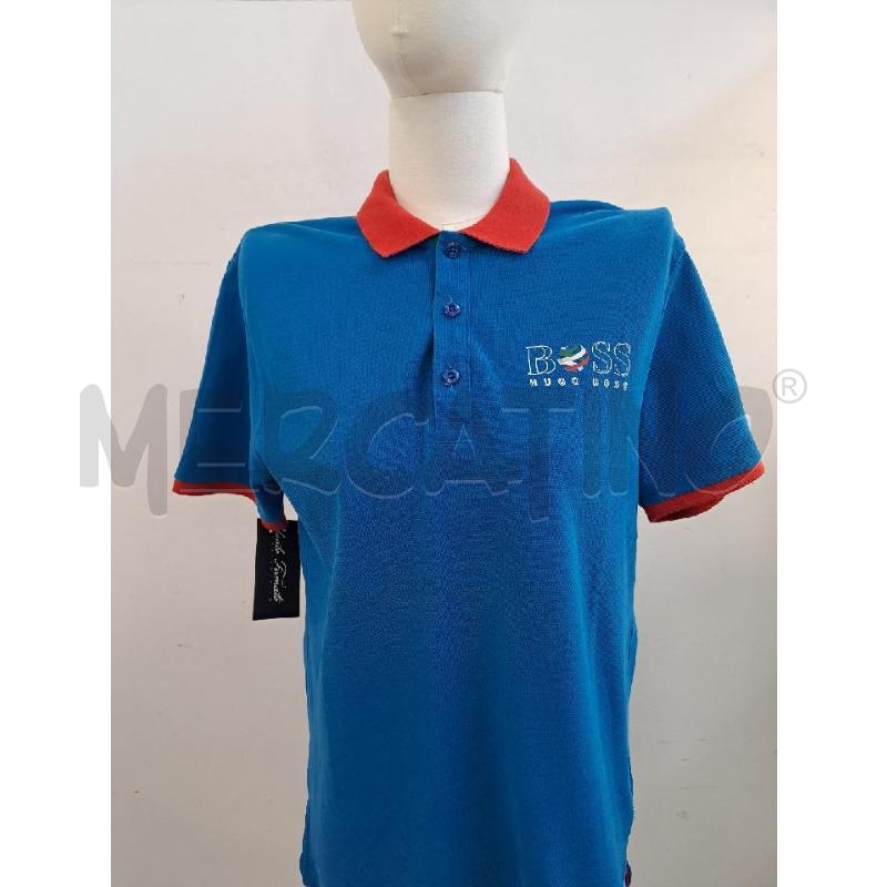 POLO UOMO BOSS AZZURRA COLLO ROSSO  | Mercatino dell'Usato Catanzaro 2