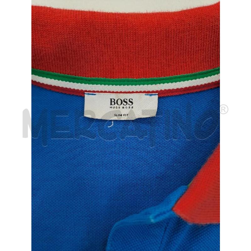 POLO UOMO BOSS AZZURRA COLLO ROSSO  | Mercatino dell'Usato Catanzaro 4