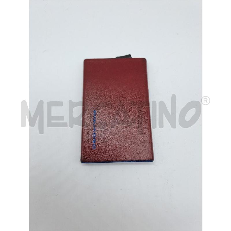 PORTA CARTE PQUADRO BORDEAUX BORDO AZZURRO | Mercatino dell'Usato Catanzaro 1