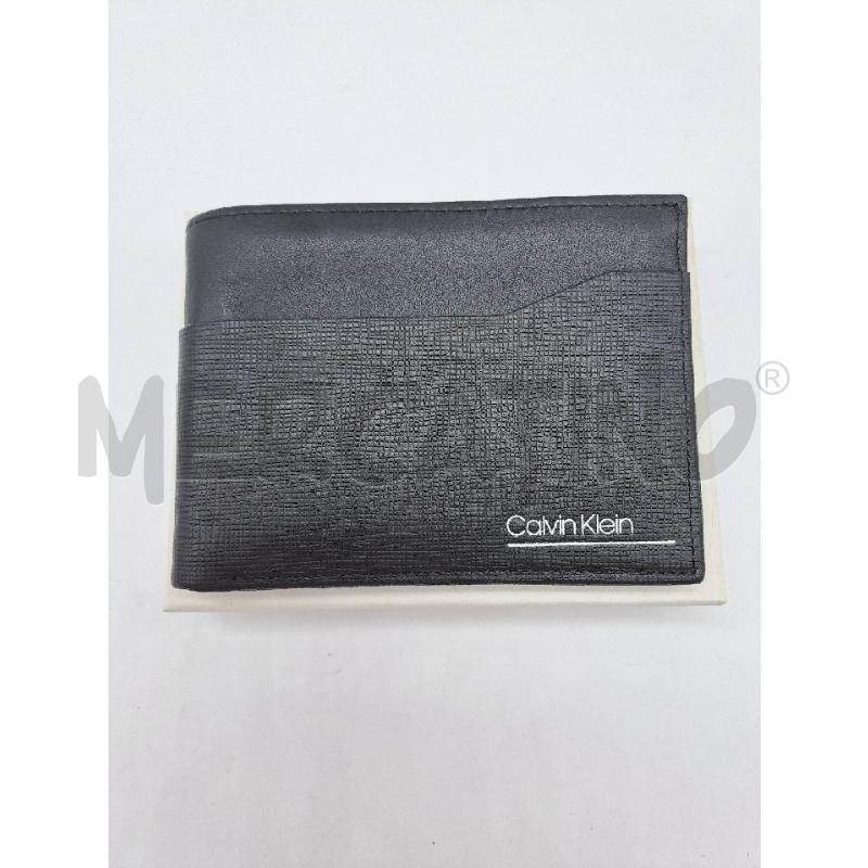 PORTA FOGLIO VALVIN KLEIN NERO LOGO BIANCO FILO AZZURRO | Mercatino dell'Usato Catanzaro 1