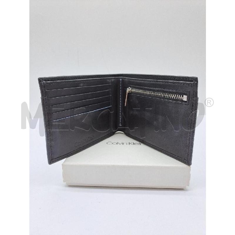 PORTA FOGLIO VALVIN KLEIN NERO LOGO BIANCO FILO AZZURRO | Mercatino dell'Usato Catanzaro 2