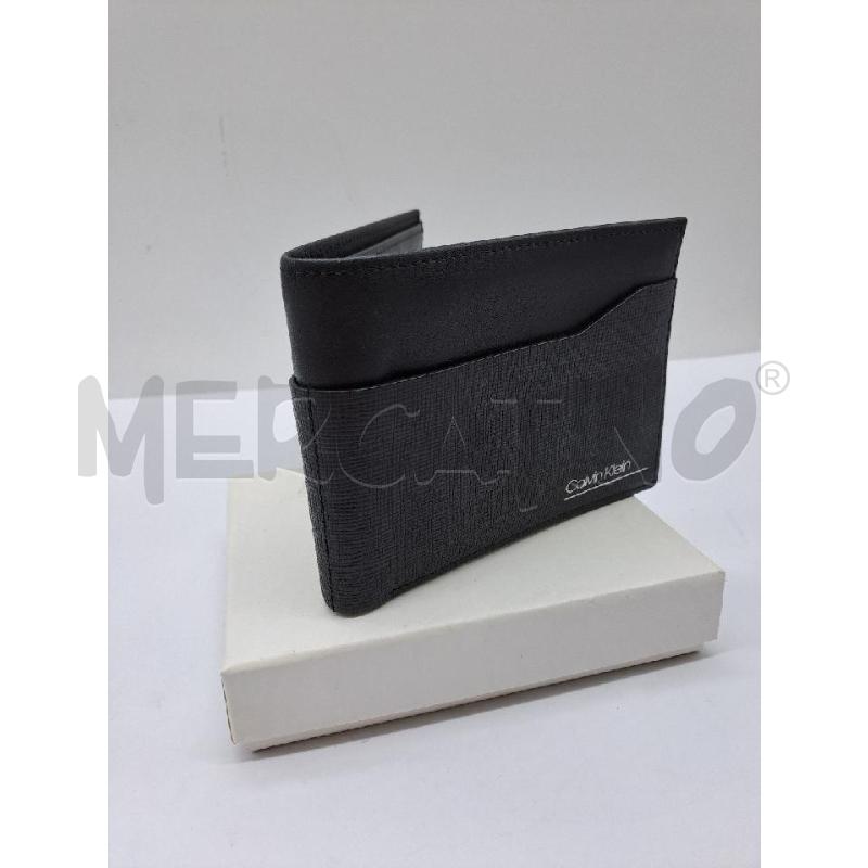 PORTA FOGLIO VALVIN KLEIN NERO LOGO BIANCO FILO AZZURRO | Mercatino dell'Usato Catanzaro 4