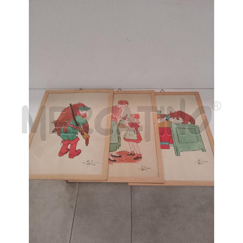 QUADRETTO PZ9 LITOGRAFIA STORIA DA CAPUCCETTO ROSSO  | Mercatino dell'Usato Catanzaro 2