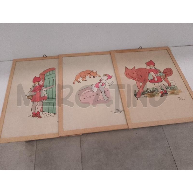 QUADRETTO PZ9 LITOGRAFIA STORIA DA CAPUCCETTO ROSSO  | Mercatino dell'Usato Catanzaro 4