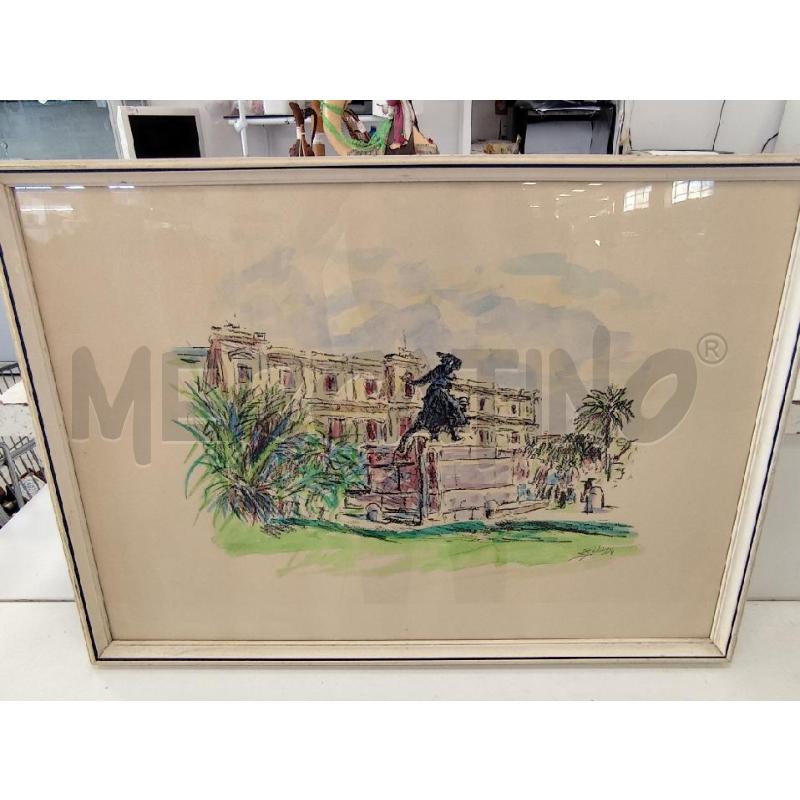 QUADRO MIGLIETTA MONUMENTO TRIBUNALE ACQUERELLO | Mercatino dell'Usato Catanzaro 1