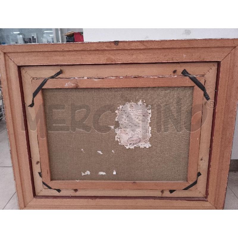 QUADRO OLIO SU TELA BARCA SAVERIO SCUTELLA' CON ALBERI CORNICE DORATA 75X100 | Mercatino dell'Usato Catanzaro 3