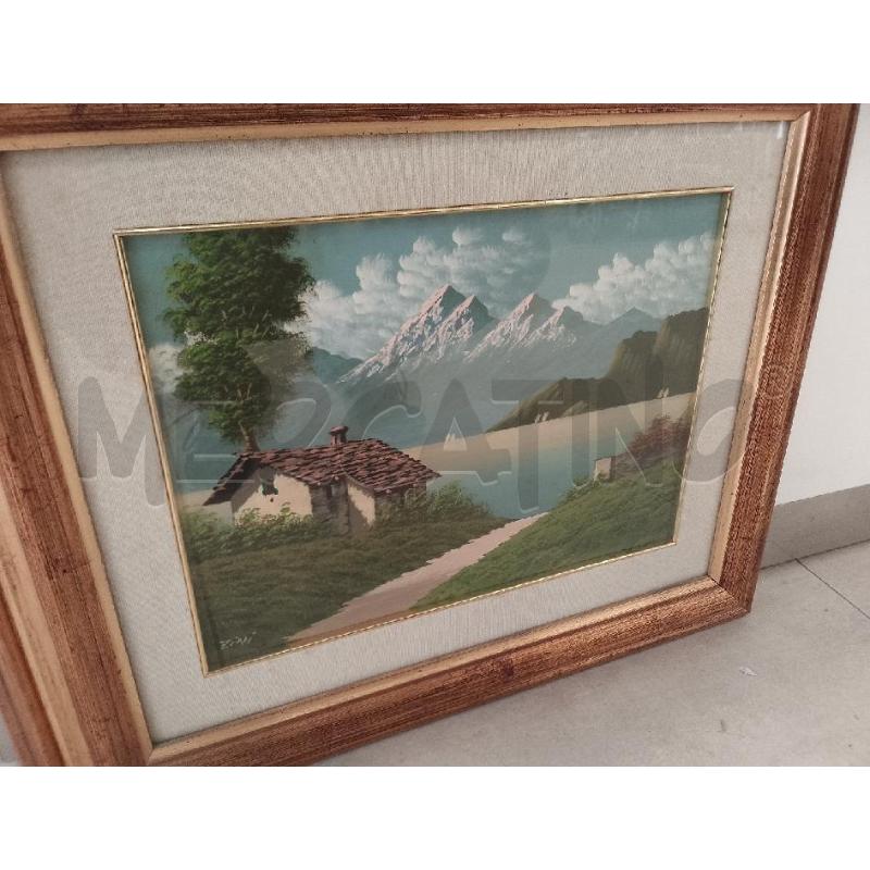 QUADRO PAESAGGIO OLIO SU TELA CORNICE DORATA  | Mercatino dell'Usato Catanzaro 4