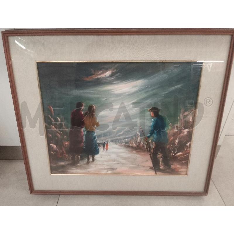 QUADRO TELA G RICCI 78 SCENA VIALE PERSONE  | Mercatino dell'Usato Catanzaro 1