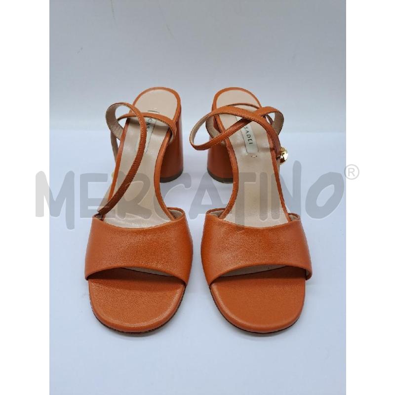 SANDALI DONNA CASADEI ARANCIONE TACCO CILINDRICO | Mercatino dell'Usato Catanzaro 1